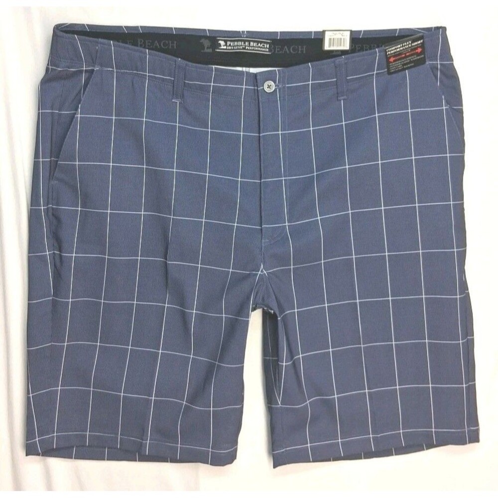Pebble Beach Mens 40 Dry Luxe Blue Shorts Tech Performance Golf Resortwear Beach